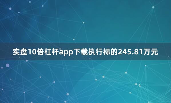 实盘10倍杠杆app下载执行标的245.81万元